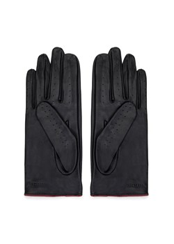 Damskie rękawiczki skórzane samochodowe z ozdobnym obszyciem czarne ze sklepu WITTCHEN w kategorii Rękawiczki damskie - zdjęcie 166389535