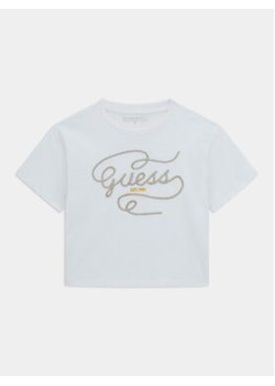 Guess T-Shirt J4RI18 K8HM4 Biały Regular Fit ze sklepu MODIVO w kategorii Bluzki dziewczęce - zdjęcie 166407956
