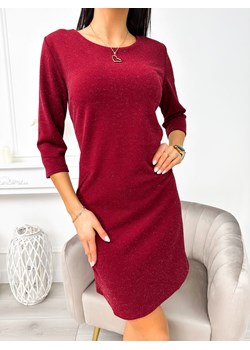 Bordowa Połyskująca Sukienka ze sklepu ModnaKiecka.pl w kategorii Sukienki - zdjęcie 166417285