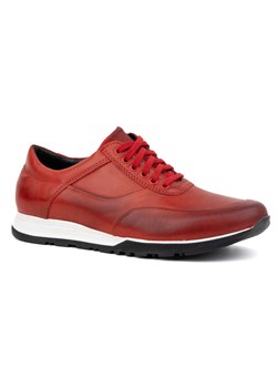 Buty męskie skórzane sportowe casual 902KNT czerwone ze sklepu butyolivier w kategorii Półbuty męskie - zdjęcie 166424947