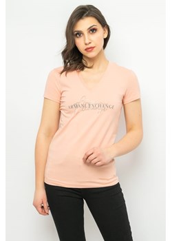 t-shirt damski armani exchange 3rytbr yjdtz różowy ze sklepu Royal Shop w kategorii Bluzki damskie - zdjęcie 166428316