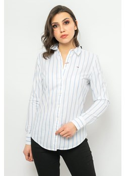 koszula damska tommy jeans dw0dw10201 biało-niebieska ze sklepu Royal Shop w kategorii Koszule damskie - zdjęcie 166428776