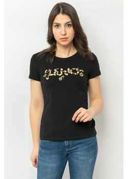 t-shirt damski liu jo ta3197 j5003 czarny ze sklepu Royal Shop w kategorii Bluzki damskie - zdjęcie 166429079