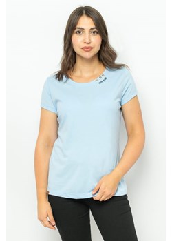 t-shirt damski pepe jeans pl505230 błękitny ze sklepu Royal Shop w kategorii Bluzki damskie - zdjęcie 166430307