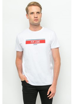 t-shirt męski pepe jeans pm508600 biały ze sklepu Royal Shop w kategorii T-shirty męskie - zdjęcie 166430577