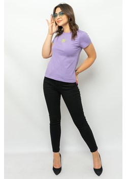 t-shirt damski pinko 100355 a0ko fioletowy ze sklepu Royal Shop w kategorii Bluzki damskie - zdjęcie 166430976
