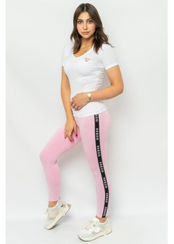 legginsy damskie guess v2yb14 kabr0 różowe ze sklepu Royal Shop w kategorii Spodnie damskie - zdjęcie 166431029