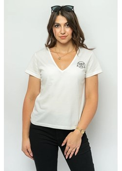 t-shirt damski pinko 100372 a151 ecru ze sklepu Royal Shop w kategorii Bluzki damskie - zdjęcie 166431425