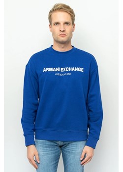bluza męska armani exchange 6rzmhg zjdgz niebieski ze sklepu Royal Shop w kategorii Bluzy męskie - zdjęcie 166432139