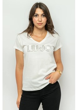 t-shirt damski  liu jo tf3297 j6040 biały ze sklepu Royal Shop w kategorii Bluzki damskie - zdjęcie 166432587