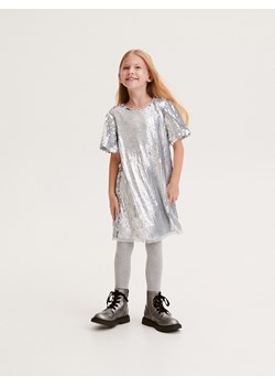 Reserved - Cekinowa sukienka - jasnoszary ze sklepu Reserved w kategorii Sukienki dziewczęce - zdjęcie 166433875