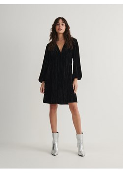 Reserved - Welwetowa sukienka mini - czarny ze sklepu Reserved w kategorii Sukienki - zdjęcie 166436168