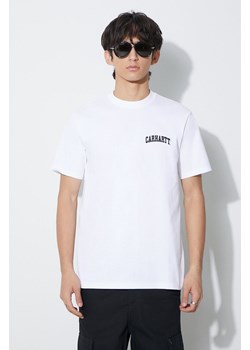 Carhartt WIP t-shirt bawełniany S/S University Script męski kolor biały z nadrukiem I028991.00AXX ze sklepu PRM w kategorii T-shirty męskie - zdjęcie 166438486
