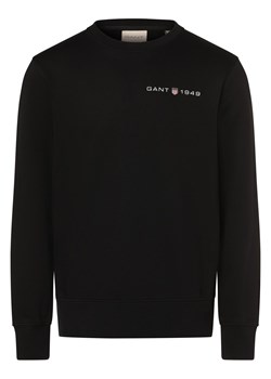 Gant Męska bluza nierozpinana Mężczyźni Bawełna czarny jednolity ze sklepu vangraaf w kategorii Bluzy męskie - zdjęcie 166447468