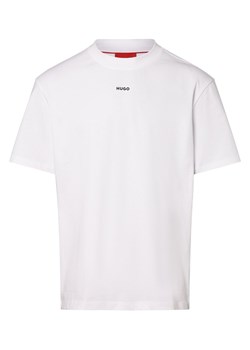 HUGO T-shirt męski Mężczyźni Bawełna biały jednolity ze sklepu vangraaf w kategorii T-shirty męskie - zdjęcie 166447488