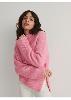 Reserved - Sweter z domieszką alpaki - różowy ze sklepu Reserved w kategorii Swetry damskie - zdjęcie 166448345
