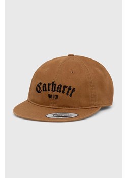 Carhartt WIP czapka z daszkiem Onyx Cap kolor brązowy z aplikacją I032899.08WXX ze sklepu PRM w kategorii Czapki z daszkiem męskie - zdjęcie 166449898