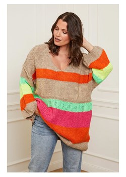 Curvy Lady Sweter w kolorze szarobrązowym ze wzorem ze sklepu Limango Polska w kategorii Swetry damskie - zdjęcie 166451268
