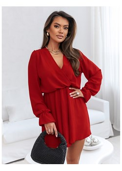 Kobieca sukienka z długim rękawem LUCIA - czerwona ze sklepu magmac.pl w kategorii Sukienki - zdjęcie 166453406