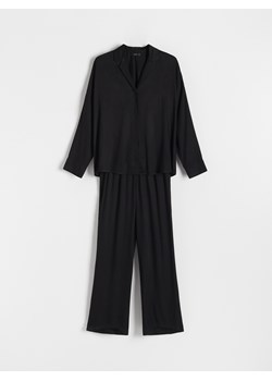 Reserved - Dwuczęściowa piżama z wiskozy - czarny ze sklepu Reserved w kategorii Piżamy damskie - zdjęcie 166454479