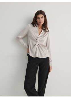 Reserved - Bluzka z ozdobnym węzłem - beżowy ze sklepu Reserved w kategorii Bluzki damskie - zdjęcie 166454627