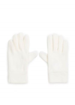 Cropp - Kremowe polarowe rękawiczki - kremowy ze sklepu Cropp w kategorii Rękawiczki damskie - zdjęcie 166455925