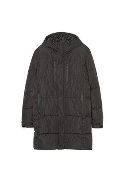 Cropp - Długi czarny pikowany płaszcz - czarny ze sklepu Cropp w kategorii Płaszcze męskie - zdjęcie 166457098