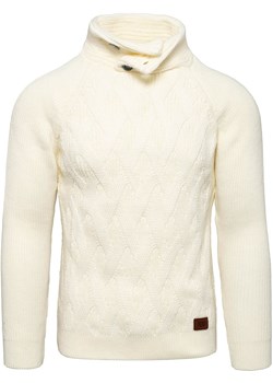 Sweter męski z kominem kremowy Recea ze sklepu Recea.pl w kategorii Swetry męskie - zdjęcie 166458656