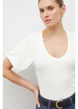 By Malene Birger t-shirt damski kolor beżowy ze sklepu ANSWEAR.com w kategorii Bluzki damskie - zdjęcie 166463667