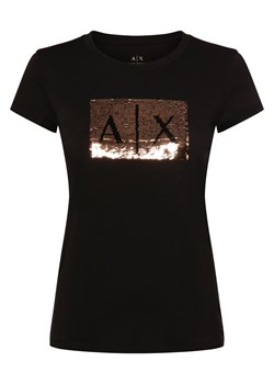 Armani Exchange T-shirt damski Kobiety Bawełna czarny nadruk ze sklepu vangraaf w kategorii Bluzki damskie - zdjęcie 166465339
