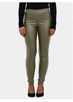 Kaffe Spodnie z imitacji skóry Ada 10501626 Zielony Slim Fit ze sklepu MODIVO w kategorii Spodnie damskie - zdjęcie 166471458