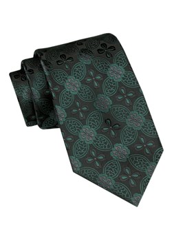 Angelo di Monti - Krawat Męski - Ciemnozielony w Drobne Kwiatki KRADM2091 ze sklepu JegoSzafa.pl w kategorii Krawaty - zdjęcie 166472535