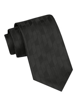 Angelo di Monti - Krawat Męski - Czarny z Geometryczną Fakturą KRADM2090 ze sklepu JegoSzafa.pl w kategorii Krawaty - zdjęcie 166472539