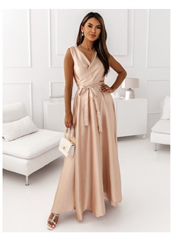 Satynowa maxi sukienka - MILAGROS - złota ze sklepu magmac.pl w kategorii Sukienki - zdjęcie 166473335
