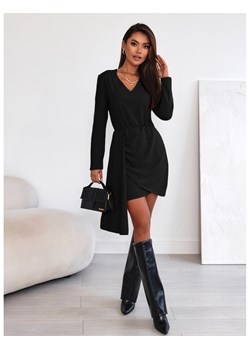 Elegancka sukienka z szarfą AVA - czarna ze sklepu magmac.pl w kategorii Sukienki - zdjęcie 166473375