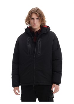 Cropp - Czarna kurtka z kapturem - czarny ze sklepu Cropp w kategorii Kurtki męskie - zdjęcie 166479468