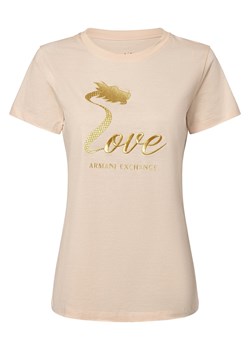 Armani Exchange T-shirt damski Kobiety Bawełna morelowy jednolity ze sklepu vangraaf w kategorii Bluzki damskie - zdjęcie 166489588