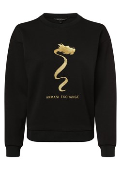 Armani Exchange Damska bluza nierozpinana Kobiety Bawełna czarny jednolity ze sklepu vangraaf w kategorii Bluzy damskie - zdjęcie 166489589