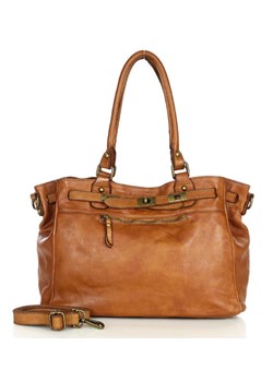 Legendarna torba skórzana aktówka biznesowa handmade bag - MARCO MAZZINI brąz camel ze sklepu Verostilo w kategorii Torby Shopper bag - zdjęcie 166490099
