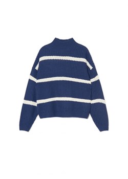 Cropp - Granatowy sweter w paski z golfem - granatowy ze sklepu Cropp w kategorii Swetry damskie - zdjęcie 166498056