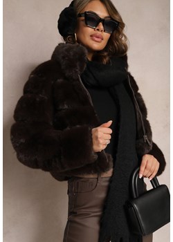 Brązowa Pikowana Kurtka z Miękkiego Futerka Vivrena ze sklepu Renee odzież w kategorii Futra damskie - zdjęcie 166498995
