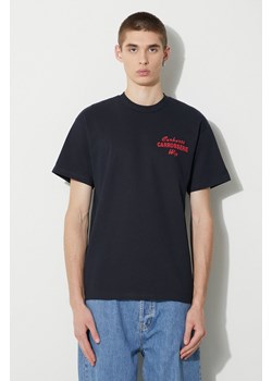 Carhartt WIP t-shirt bawełniany S/S Mechanics T-Shirt męski kolor granatowy z nadrukiem I032880.1CXX ze sklepu PRM w kategorii T-shirty męskie - zdjęcie 166499915