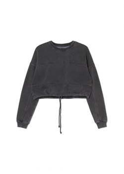Cropp - Krótka szara bluza - czarny ze sklepu Cropp w kategorii Bluzy damskie - zdjęcie 166503026