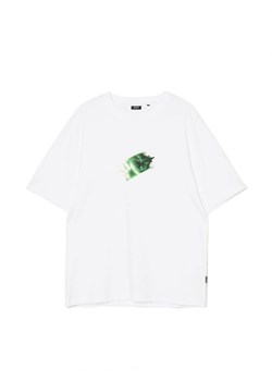 Cropp - Biały T-shirt z nadrukiem - biały ze sklepu Cropp w kategorii T-shirty męskie - zdjęcie 166503039