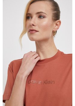 Calvin Klein t-shirt bawełniany damski kolor pomarańczowy ze sklepu ANSWEAR.com w kategorii Bluzki damskie - zdjęcie 166504327