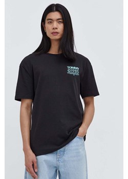 Tommy Jeans t-shirt bawełniany męski kolor czarny z nadrukiem DM0DM18284 ze sklepu ANSWEAR.com w kategorii T-shirty męskie - zdjęcie 166504965