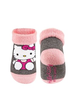 Skarpetki niemowlęce różowo-szare SOXO Hello Kitty z ABS ze sklepu Sklep SOXO w kategorii Skarpetki dziecięce - zdjęcie 166506135