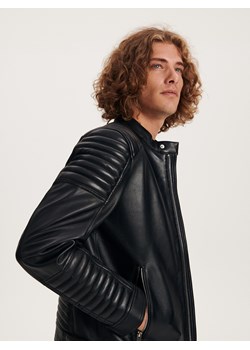 Reserved - Skórzana kurtka biker - czarny ze sklepu Reserved w kategorii Kurtki męskie - zdjęcie 166506589