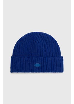 Ader Error czapka wełniana Etik Logo Beanie kolor niebieski wełniana BMADFWHW0504 ze sklepu PRM w kategorii Czapki zimowe męskie - zdjęcie 166514337