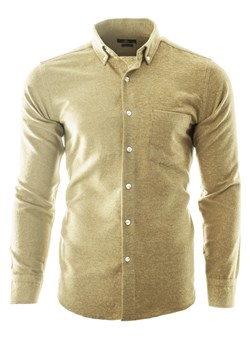 Koszula męska z długim rękawem RL30 - beż ze sklepu Risardi w kategorii Koszule męskie - zdjęcie 166514759